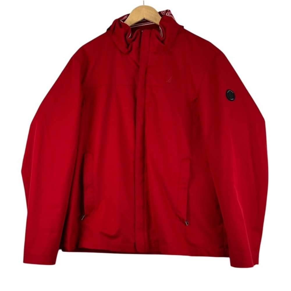 Nautica Jacket Wind Water Resistant Active Stretch Red XL